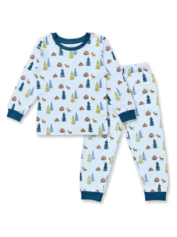 Sense Organics Piżama "Long John" w kolorze błękitnym