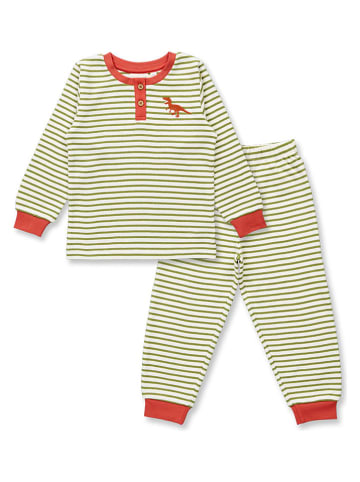 Sense Organics Pyjama "Junis" in Creme/ Grün