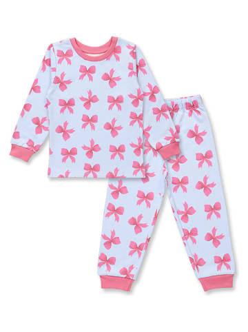 Sense Organics Pyjama "Long John" in Hellblau/ Pink