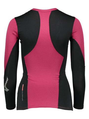 Mizuno Koszulka funkcyjna "Virtual Body H2 Crew" w kolorze różowo-czarnym