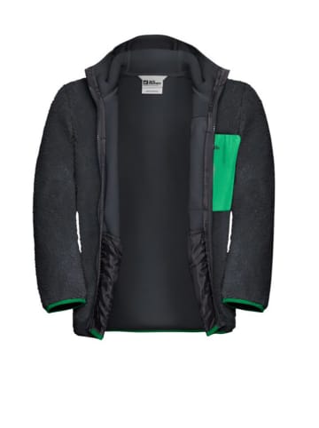 Jack Wolfskin Fleecejacke "Ice Curl" in Schwarz/ Grün
