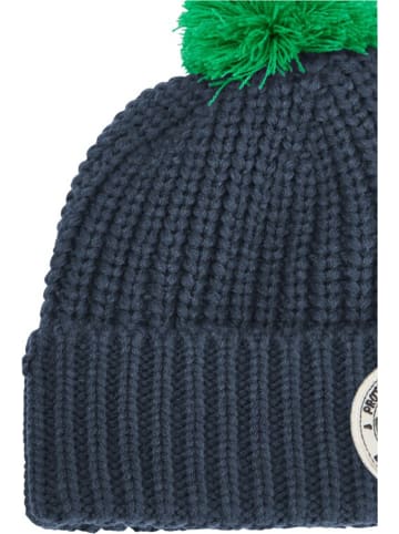 Jack Wolfskin Czapka "Pompom Badge" w kolorze zielono-granatowym