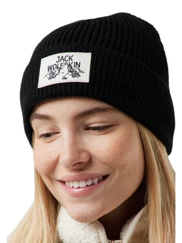 Jack Wolfskin Beanie "Badge" in Schwarz