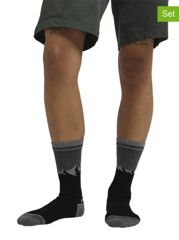 Jack Wolfskin 2er-Set: Funktionssocken "Mount Multi" in Grau/ Schwarz