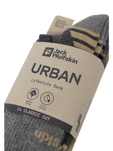 Jack Wolfskin Skarpety funkcyjne (2 pary) "Mount Multi" w kolorze szaro-czarnym