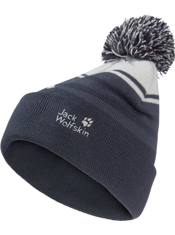 Jack Wolfskin Muts "Stripy Pompom" donkerblauw/wit