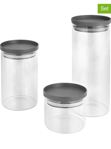 metaltex Słoiki (3 szt.) w kolorze czarnym