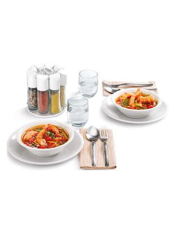 metaltex 9-częściowy zestaw w kolorze białym do przypraw - wys. 17 x Ø 15 cm