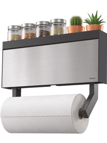 metaltex Keukenrolhouder "Inox" zilverkleurig - (B)38 x (H)17 x (D)6 cm