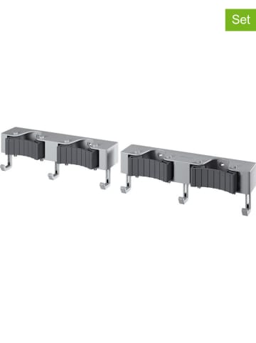 metaltex 2er-Set: Besenleisten ''Hang-up'' in Grau - (B)21,5 x (H)4,5 x (T)5 cm