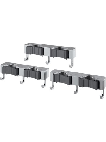 metaltex 3er-Set: Besenleisten ''Hang-up'' in Grau - (B)21,5 x (H)4,5 x (T)5 cm