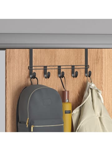 metaltex Deurhakenlijst zwart - (B)38 x (H)15 x (D)6 cm