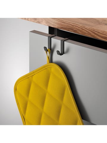 metaltex Dubbele haak "Lava" zwart - (L)6 cm