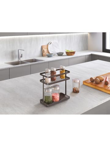 metaltex Gewürzregal ''Lava'' in Schwarz - (B)22 x (H)28 x (T)11 cm