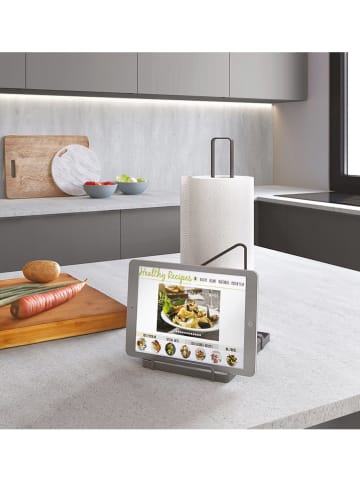 metaltex Küchenrollenhalter ''Lava'' in Schwarz - (B)12 x (H)32 x (T)19 cm