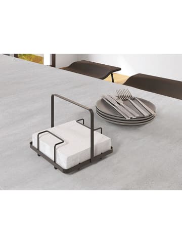 metaltex Servethouder "Lava" zwart - (B)19 x (H)15 x (D)19 cm