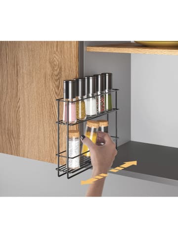 metaltex Kruidenrek ''In & Out'' zwart - (B)6 x (H)22 x (D)28 cm