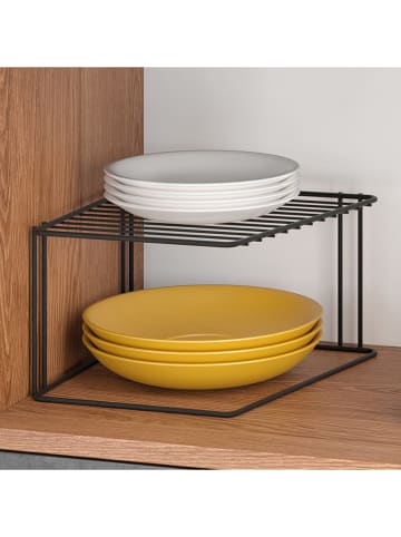 metaltex Hoekrekinzet "Boxe" zwart - (B)25 x (H)15 x (D)25 cm