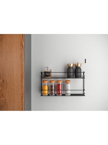 metaltex Gewürzregal ''Pepito'' in Schwarz - (B)36 x (H)19 x (T)8 cm