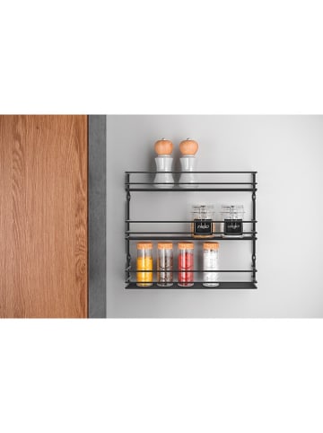 metaltex Gewürzregal ''Pepito'' in Schwarz - (B)36 x (H)32 x (T)8 cm