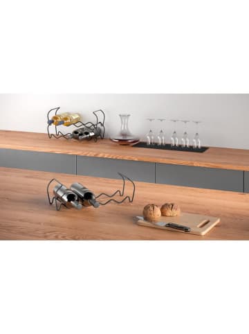 metaltex 3-delige set: flessenrekken zilverkleurig - (B)44 x (H)14 x (D)13 cm