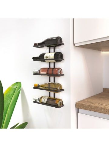 metaltex Regał "Wine-Wall" w kolorze czarnym na butelki wina - 24 x 44 x 9 cm