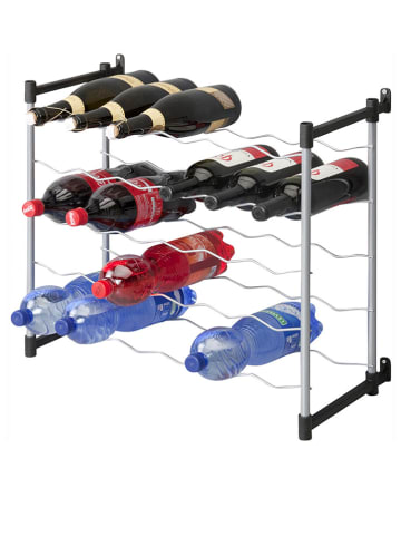metaltex Flessenrek "Barolo" zilverkleurig - (B)53 x (H)58 x (D)26 cm
