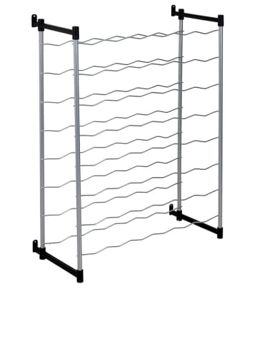 metaltex Flessenrek "Merlot" zilverkleurig - (B)58 x (H)83 x (D)26 cm