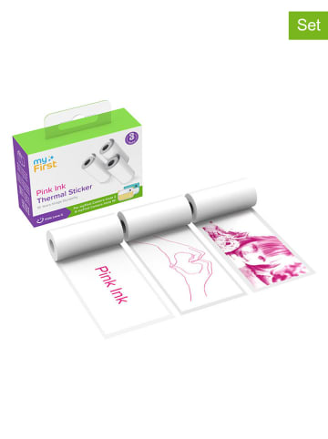 myFirst 3er-Set: Aufkleber-Rollen ''Pink Ink'' in Weiß - (L)360 x (B)5,7 cm