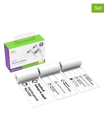 myFirst 3er-Set: Aufkleber-Rollen in Weiß - (L)360 x (B)5,7 cm