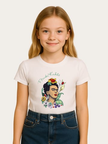 WOOOP Shirt "Frida Kahlo Flowers" in Weiß/ Bunt