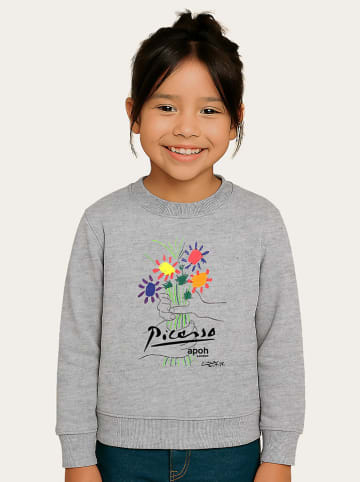 WOOOP Sweatshirt "Picasso Flowers" in Grau