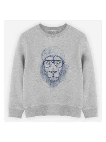 WOOOP Sweatshirt "Cool lion" in Grau