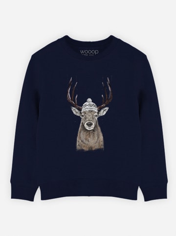 WOOOP Sweatshirt "Let's Go Outside" in Dunkelblau