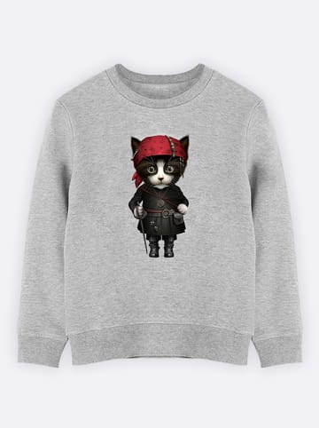 WOOOP Sweatshirt "Pirate Cat" in Grau