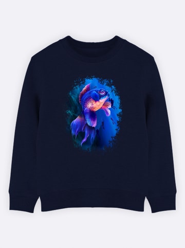 WOOOP Sweatshirt "Goldfish" in Dunkelblau