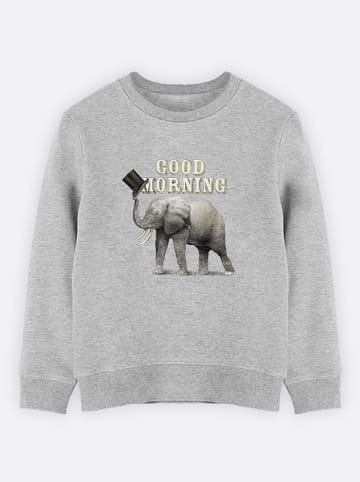 WOOOP Sweatshirt "Good Morning" in Grau