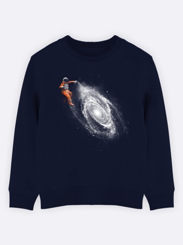 WOOOP Sweatshirt "Space art" in Dunkelblau