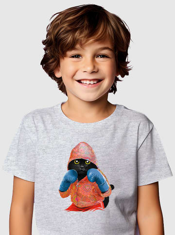 WOOOP Shirt "Boxing Cat Black" in Grau