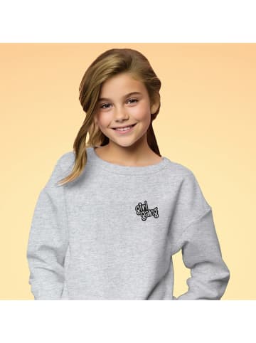 WOOOP Sweatshirt "Girl gang cour" in Grau