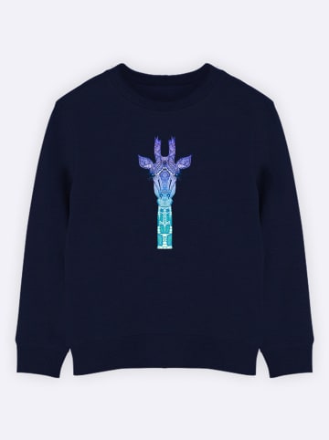 WOOOP Sweatshirt "Giraffe mint" in Dunkelblau