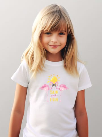WOOOP Shirt "Flamingo sun and fun" in Weiß