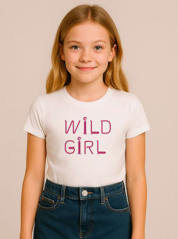 WOOOP Shirt "Wild girl" in Weiß