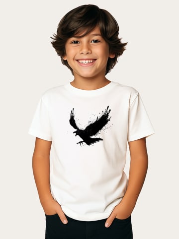 WOOOP Shirt "Raven" in Weiß/ Schwarz