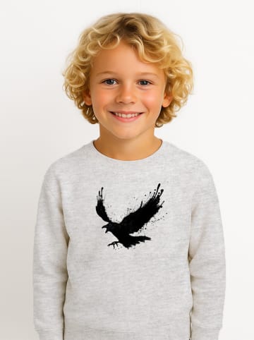 WOOOP Sweatshirt "Raven" in Grau/ Schwarz