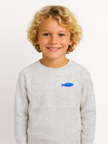 WOOOP Sweatshirt "Reef coeur" in Grau/ Blau