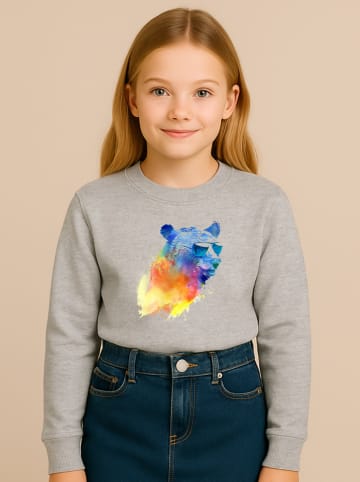 WOOOP Sweatshirt "Sunny Bear" in Grau/ Bunt