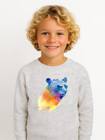 WOOOP Sweatshirt "Sunny Bear" in Grau/ Bunt