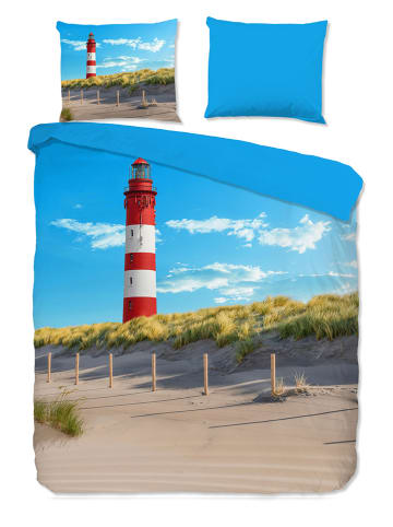 Pure Mikrofaser-Bettwäsche-Set "Beach" in Hellblau/ Bunt