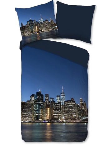 Pure Microvezel beddengoedset blauw/zwart